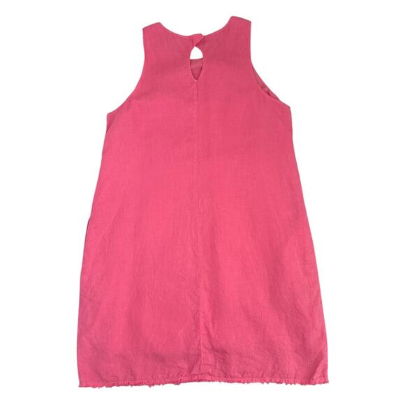 Tommy Bahama Pink Linen Shift Dress Large Sleeveless Pockets Lined Beach Resort - Picture 3 of 11